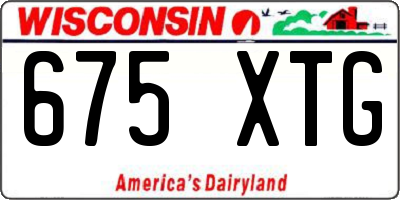 WI license plate 675XTG