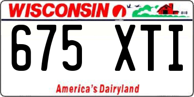 WI license plate 675XTI