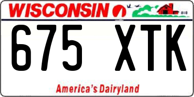 WI license plate 675XTK