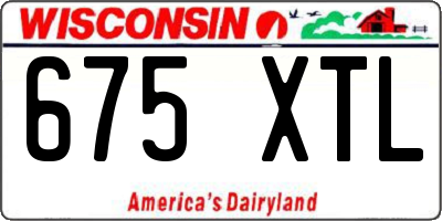 WI license plate 675XTL