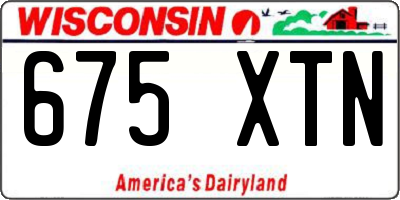 WI license plate 675XTN