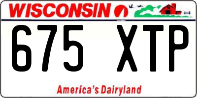 WI license plate 675XTP
