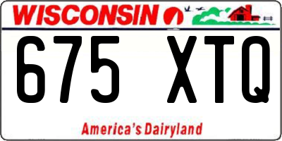WI license plate 675XTQ