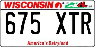 WI license plate 675XTR