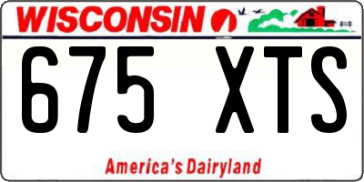 WI license plate 675XTS