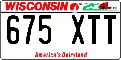 WI license plate 675XTT