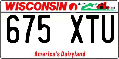 WI license plate 675XTU