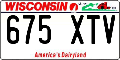 WI license plate 675XTV