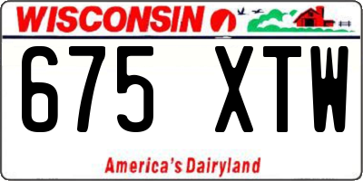 WI license plate 675XTW