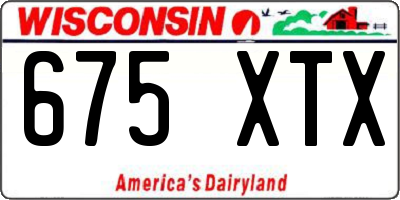 WI license plate 675XTX