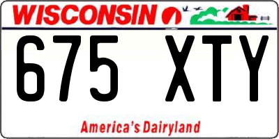 WI license plate 675XTY