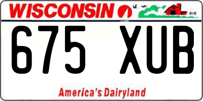 WI license plate 675XUB