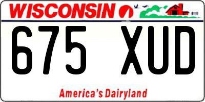 WI license plate 675XUD