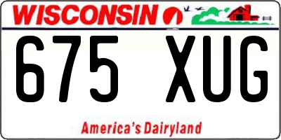 WI license plate 675XUG