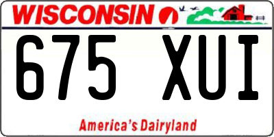 WI license plate 675XUI