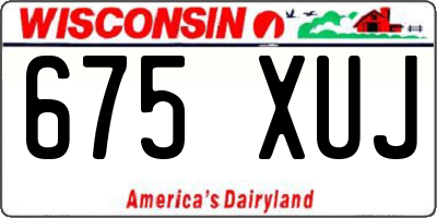 WI license plate 675XUJ