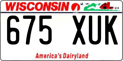 WI license plate 675XUK