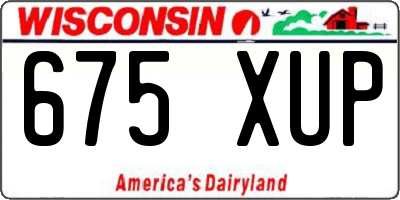 WI license plate 675XUP