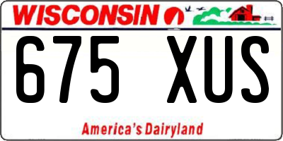 WI license plate 675XUS