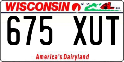WI license plate 675XUT
