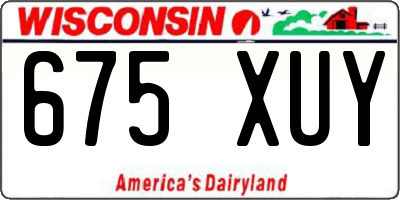 WI license plate 675XUY