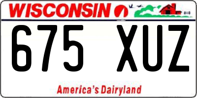 WI license plate 675XUZ