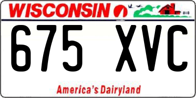WI license plate 675XVC