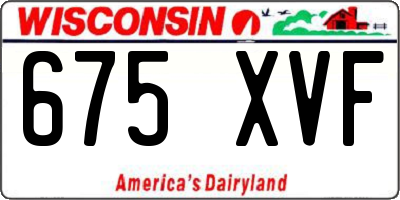 WI license plate 675XVF