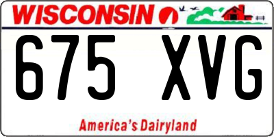 WI license plate 675XVG