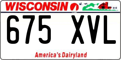 WI license plate 675XVL