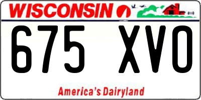 WI license plate 675XVO