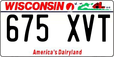 WI license plate 675XVT
