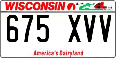 WI license plate 675XVV