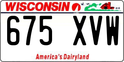 WI license plate 675XVW