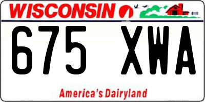 WI license plate 675XWA