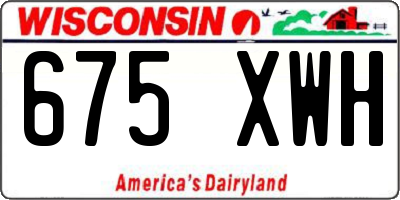 WI license plate 675XWH