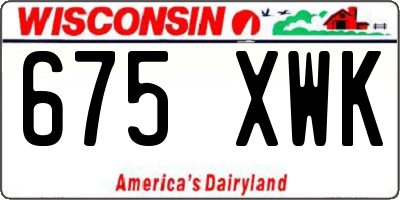 WI license plate 675XWK