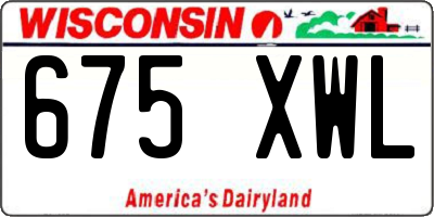 WI license plate 675XWL