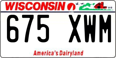 WI license plate 675XWM
