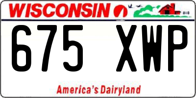 WI license plate 675XWP