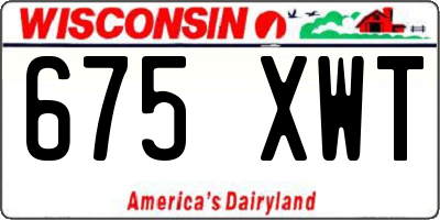 WI license plate 675XWT