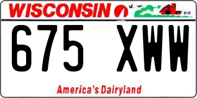 WI license plate 675XWW
