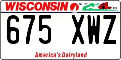 WI license plate 675XWZ
