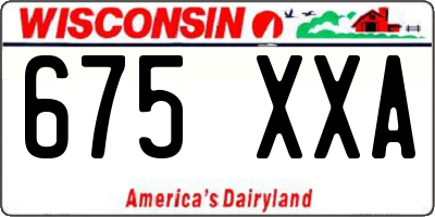 WI license plate 675XXA