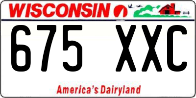 WI license plate 675XXC