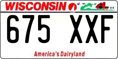 WI license plate 675XXF