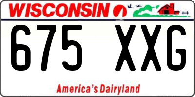 WI license plate 675XXG