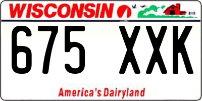 WI license plate 675XXK