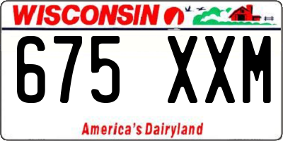 WI license plate 675XXM