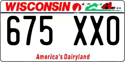 WI license plate 675XXO